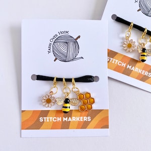 Stitch Markers (set of 3) - Busy Bee