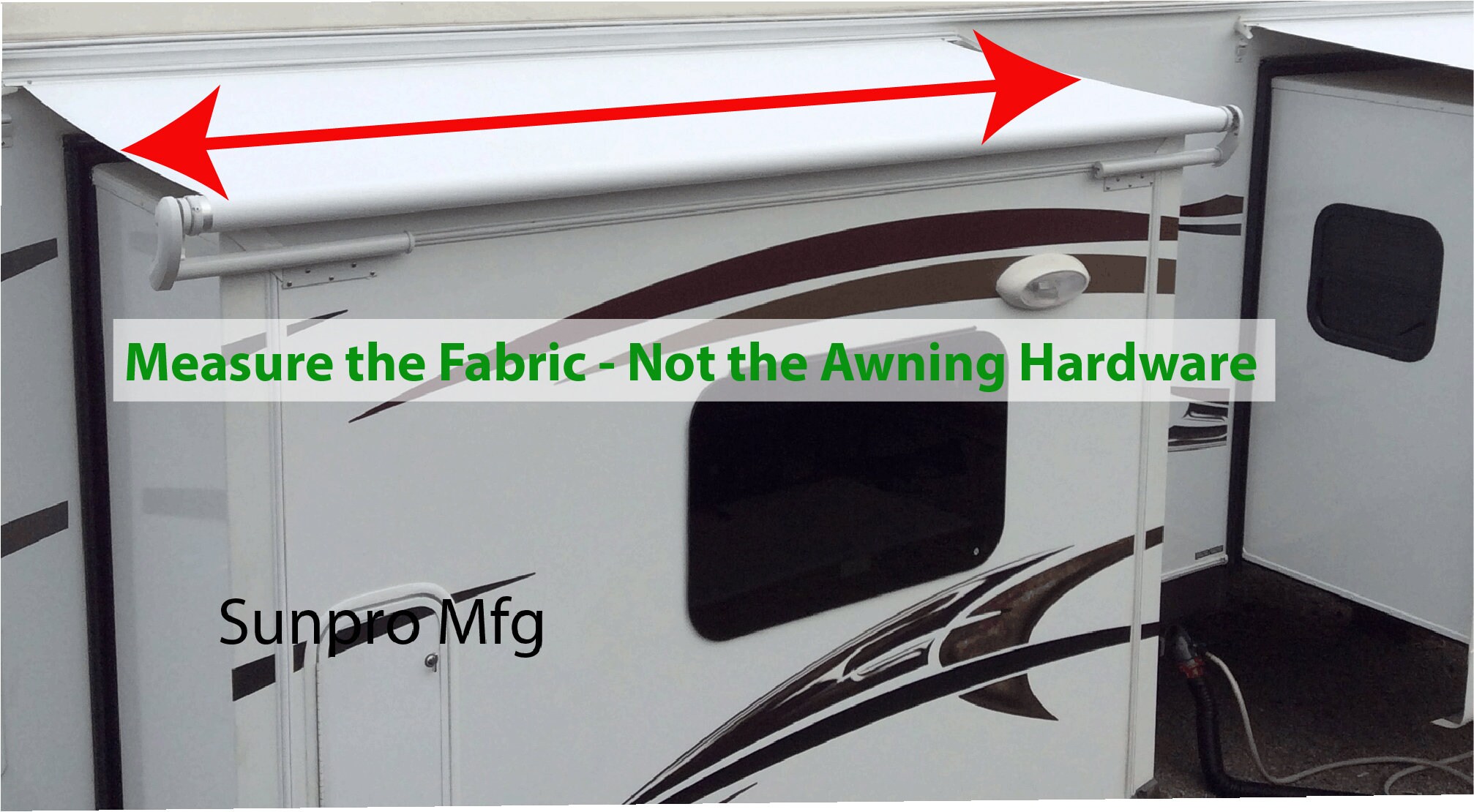 RV Slide Out Awning Fabric White 3 Year Warranty Choose Size 60 Inch to