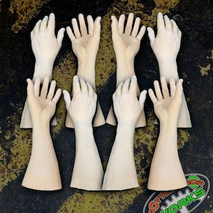 4 Pair -Latex Prop Hands - Unpainted - Add For Foam Filled Available