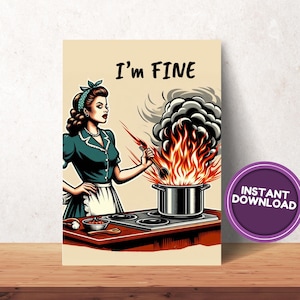 Kitchen Poster, Cooking Artwork, Playful Chef Print, Cute Kitchen Decor, Restaurant Wall Art, Chef Was Cute