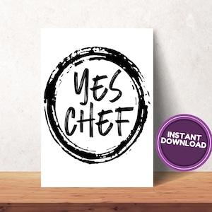 Kitchen Poster, Cooking Artwork, Playful Chef Print, Cute Kitchen Decor, Restaurant Wall Art, Chef Was Cute