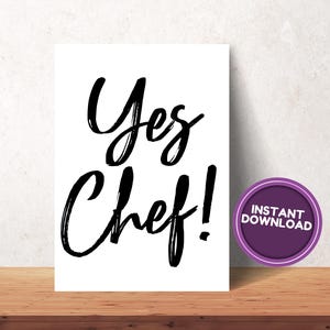 Kitchen Poster, Cooking Artwork, Playful Chef Print, Cute Kitchen Decor, Restaurant Wall Art, Chef Was Cute