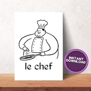Kitchen Poster, Cooking Artwork, Playful Chef Print, Cute Kitchen Decor, Restaurant Wall Art, Chef Was Cute