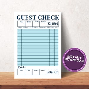 Guest Check Wall Art, Quirky Wall Art, Guest Check, Guest Check Print, Guest Check Poster, Guest Check In, Guest Check Art