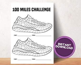 100 Mile Challenge, Workout Tracker, Fitness Tracker, Self Care Tracker, Weight Loss, Fitness Journal, Workout Log, Activity Tracker