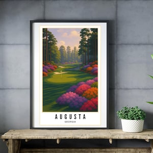 Augusta Golf, Fathers Day Print, Golf Prints, Dad Golf Artwork, Golf Dad, Digital Downloads Golf, Golf Wall Decor