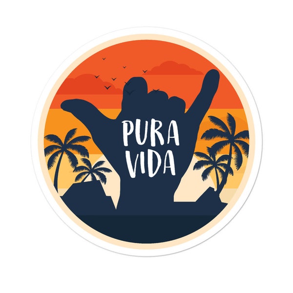 Costa Rica Sticker - Pura Vida Sticker - Cute Stickers - Gifts from Costa Rica - Costa Rican Gifts - Cute Stickers - Bubble-free Stickers