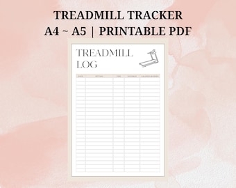 Treadmill Tracker, Fitness Tracker, Self Care Tracker, Weight Loss, Fitness Journal, Workout Log, Activity Tracker