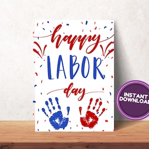 Labor Day druckbare, Labor Day Handabdruck, Labor Day Craft, Trending Printable, Handprint Craft, Geschenke zum Tag der Arbeit