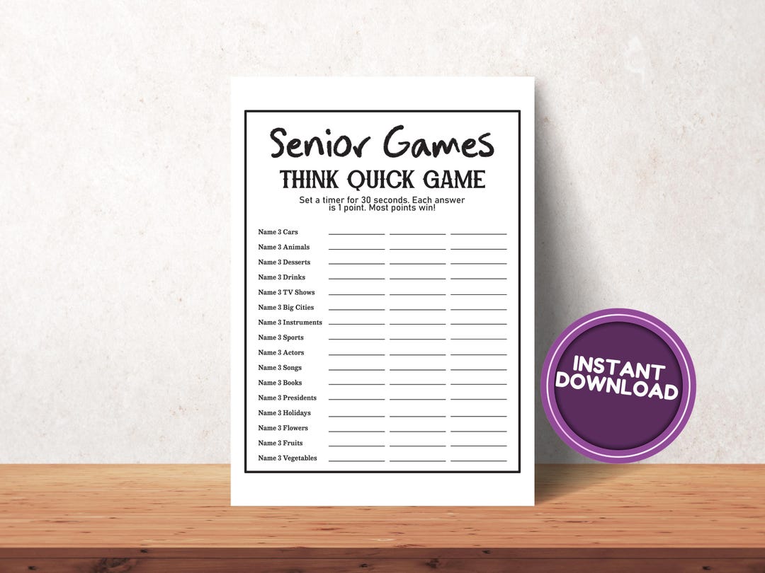 Senior Games, Games for Seniors, Dementia, Elderly Care, Brain Games