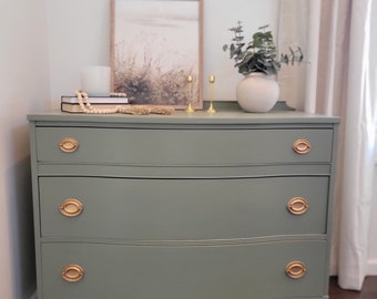 SOLD *Do NOT purchase* Sage Green Vintage 3-Drawer Dresser / Chest of Drawers / Buffet / Server