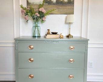 Sold* Do Not Purchase * Sage Green Vintage Chest of Drawers