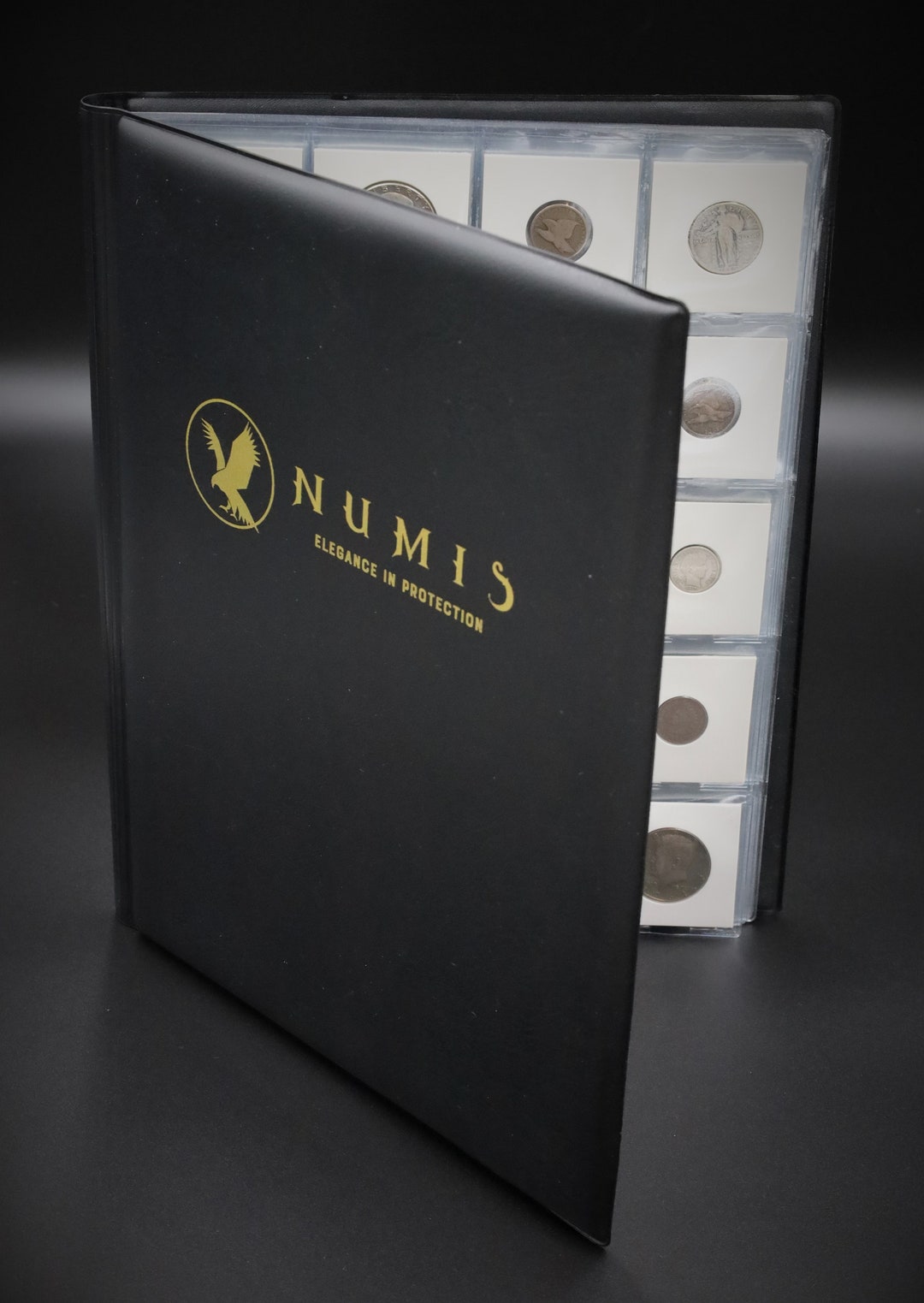 Numis Coin Collecting Album Fits 200 Flip Cases 2 by 2 Inches ENJOY