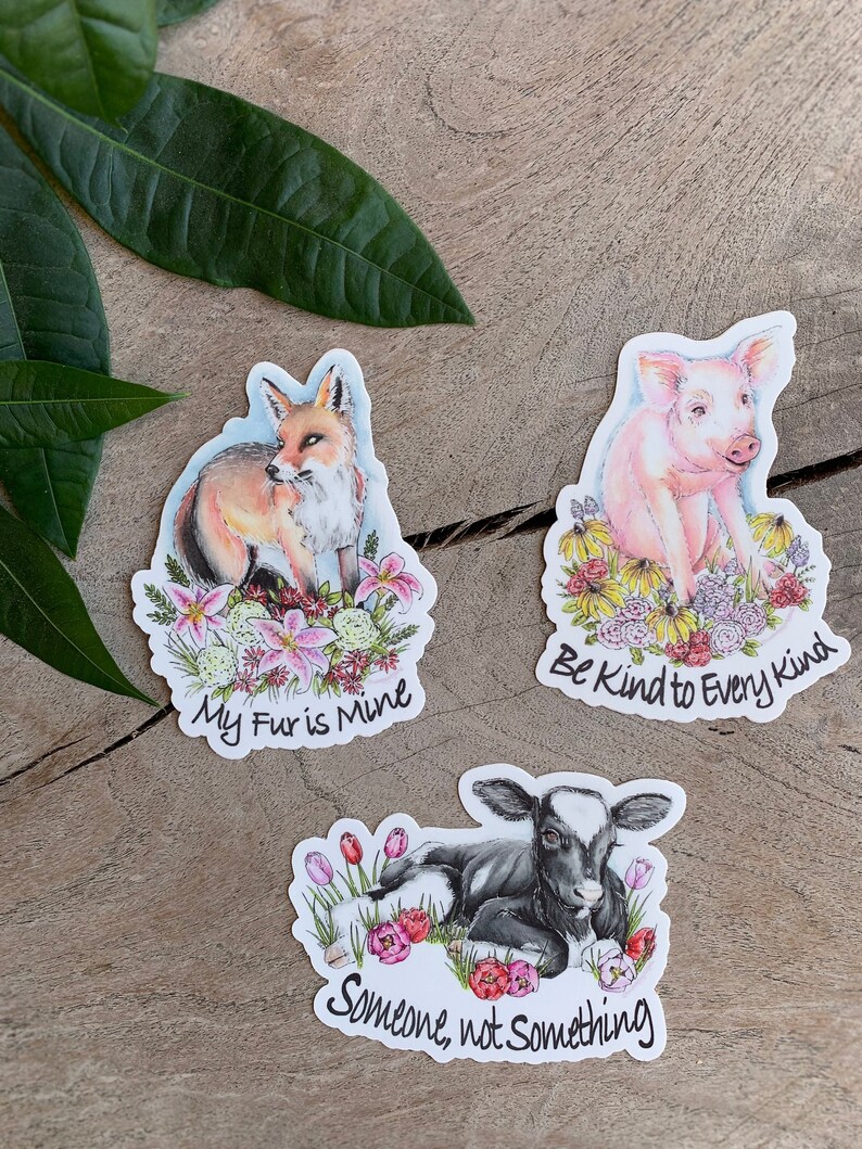 Animal Rights Stickers Set of 3 Etsy