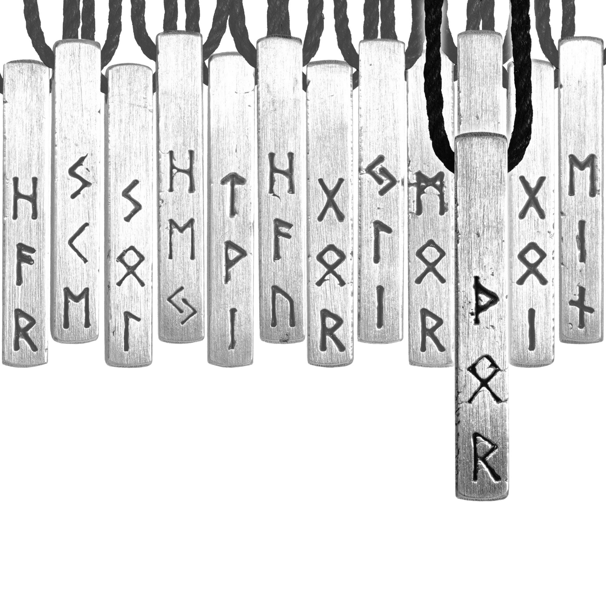 Viking Rune Lunar Month Necklace Vertical Bar Pendant - Etsy