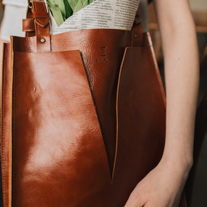 Real Leather Handbag, Shoulder Bag, Personalized Soft Tote image 2