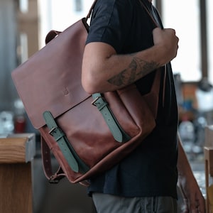 Backpacks, Boho City Hipster Backpack, Leather Back Pack image 1