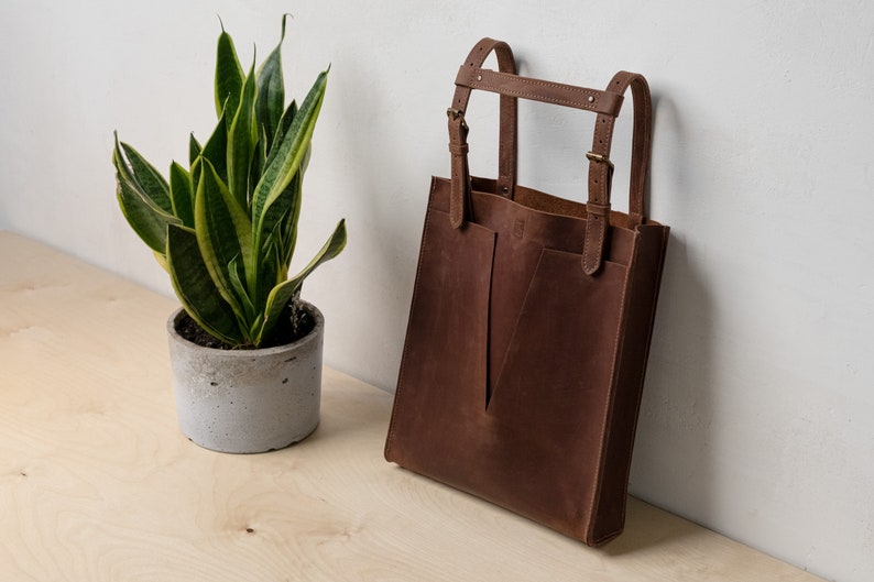 Real Leather Handbag, Shoulder Bag, Personalized Soft Tote image 10