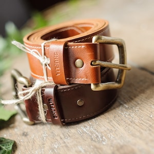 Leather Belt Men and Women, Personalized Belts with Buckles, Leather Gifts for Him