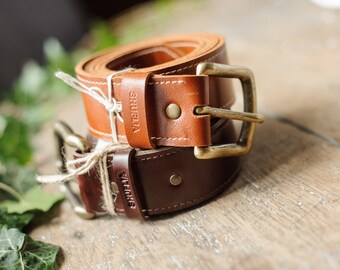 Cinturón de cuero para hombres y mujeres, cinturones personalizados con hebillas, regalos de cuero para él