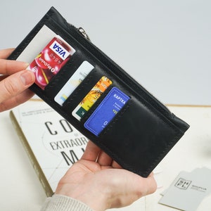 Billetera con sobre para efectivo, billetera de cuero con sistema para tarjetas de crédito, nuevo obsequio empresarial, obsequio para un amigo