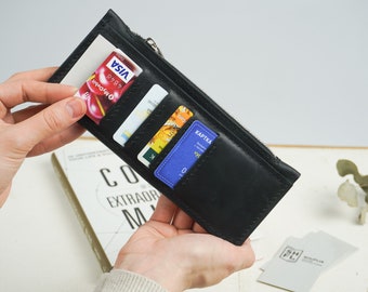 Billetera con sobre para efectivo, billetera de cuero con sistema para tarjetas de crédito, nuevo obsequio empresarial, obsequio para un amigo