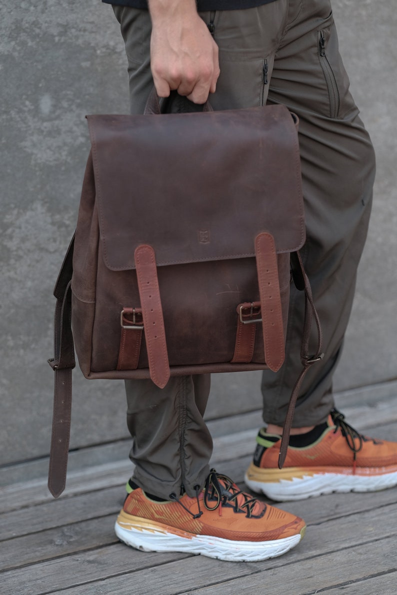 Backpacks, Boho City Hipster Backpack, Leather Back Pack image 8