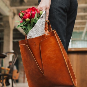 Real Leather Handbag, Shoulder Bag, Personalized Soft Tote image 8