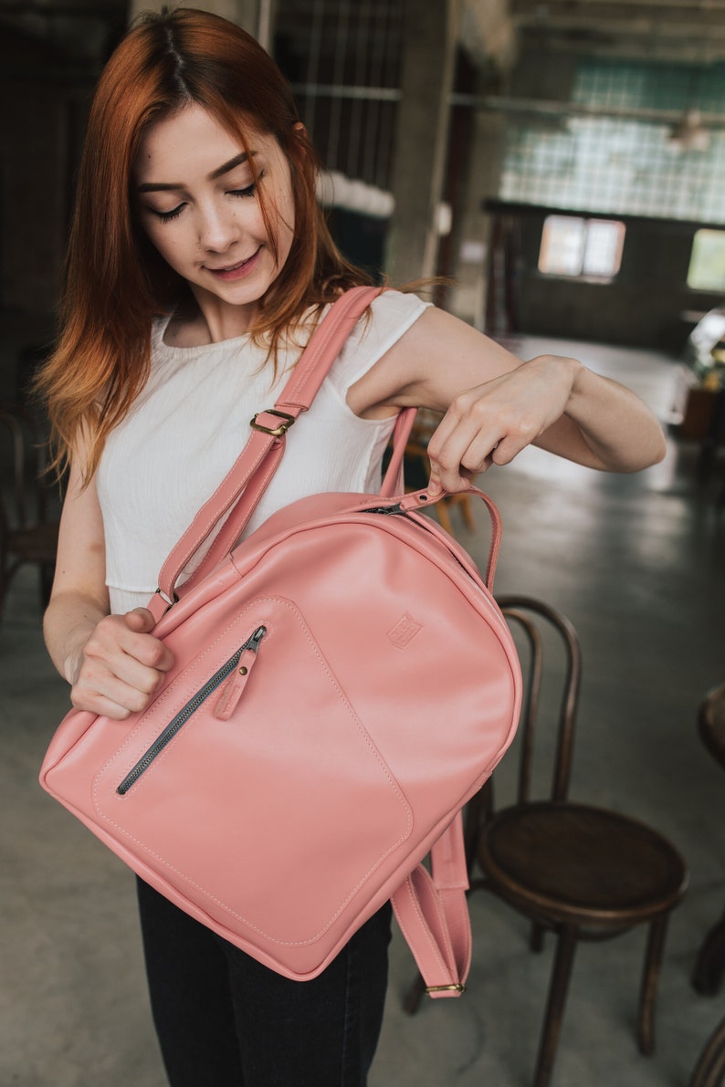 Urban Leather Rucksack Everyday Leather Backpack for Women Etsy