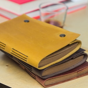 Regalo personalizzato, diario midori ricaricabile, diario in pelle, quaderno in carta kraft
