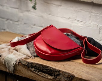 Leather Crossbody Bag Women, Red Small Bag, Red Small Purse Bag, Personalized Soft Leather Bag, Cross Body Purses For Women