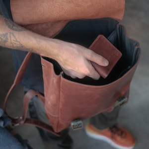 Backpacks, Boho City Hipster Backpack, Leather Back Pack image 3