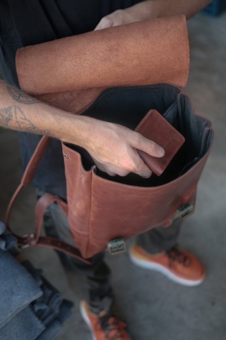 Backpacks, Boho City Hipster Backpack, Leather Back Pack image 3