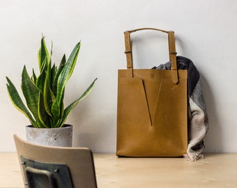 Real Leather Handbag, Shoulder Bag, Brown Leather Bag