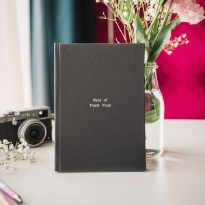 Hardcover Dankbarkeit Journal, Ivory Papier Grau liniertes Buch mit Eingabeaufforderungen, Weihnachtsgeschenke Bild 1