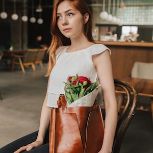 Real Leather Handbag, Shoulder Bag, Personalized Soft Tote image 4