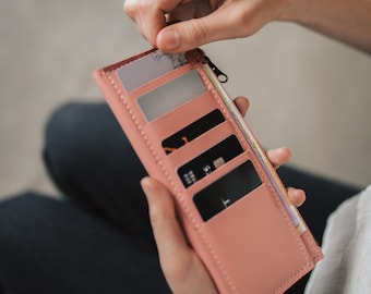 Billetera con sobre para efectivo, billetera de cuero con sistema para tarjetas de crédito, nuevo obsequio empresarial, obsequio para un amigo