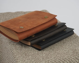 Refillable Leather Notebook with Kraft Paper, Writing Journal, Christmas Gifts