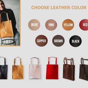 Lunch Bag for Woman, Perfect Laptop Leather Bag for Women, Your Everyday Bag, Work Bag Carryall image 5