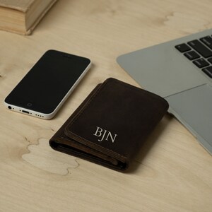 Stilvolle braune Leder Geldbörse, einzigartiges Geschenk für Freundin oder Ihn, tolle Münztasche
