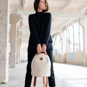 Uniquely Designer Backpack for Women, Handmade Leather Rucksack, Christmas Gift image 9