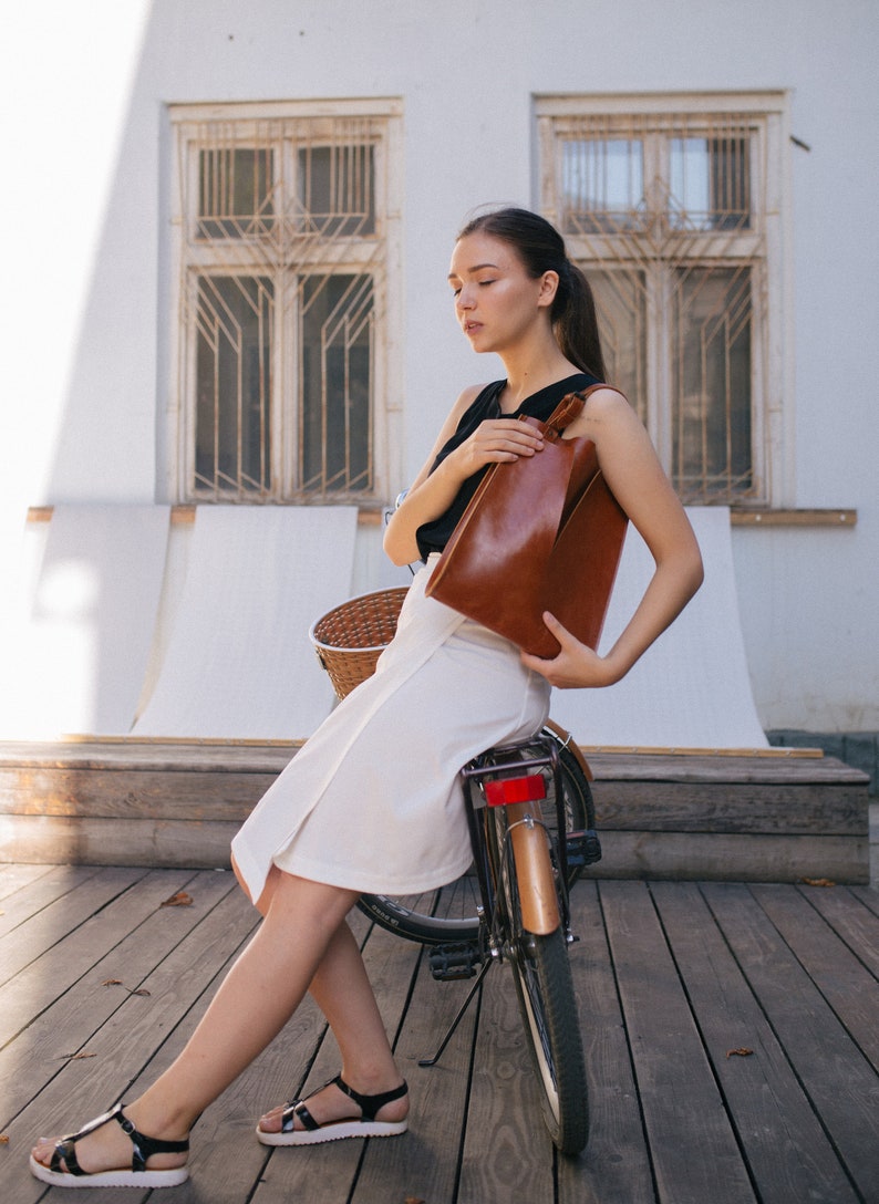 Real Leather Handbag, Shoulder Bag, Personalized Soft Tote image 3
