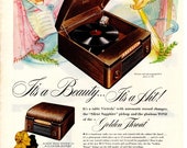 1940 39 s Original Vintage RCA Victor Phonograph Record Player Magazine Ad