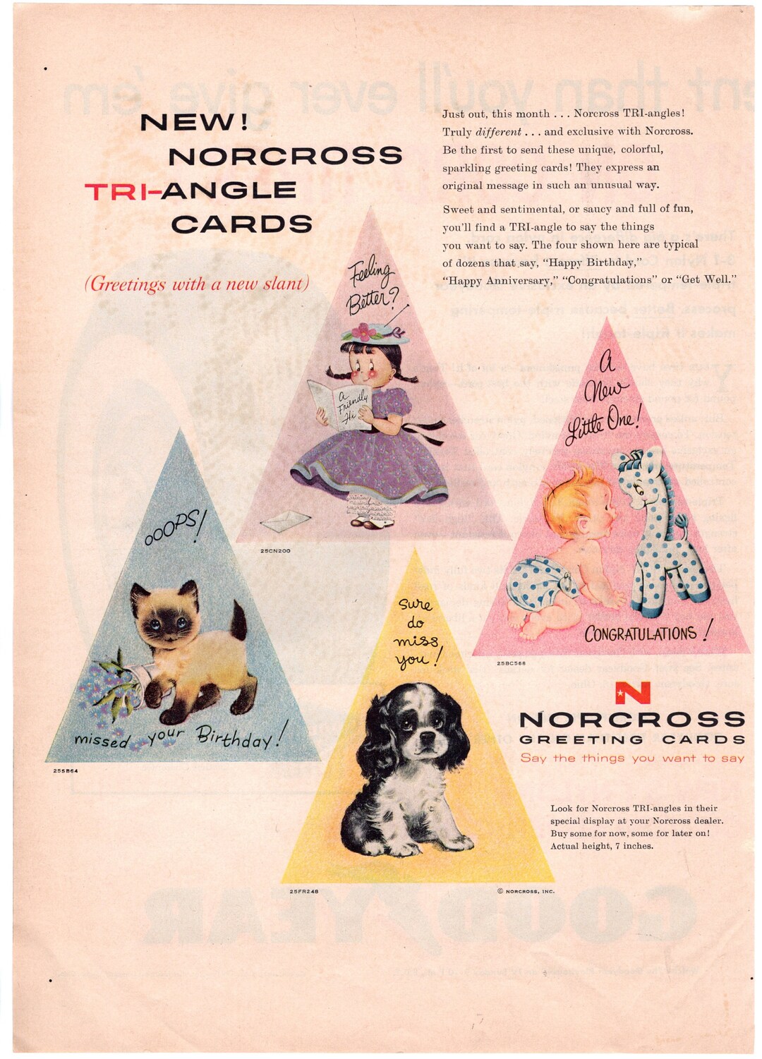 1957 Original Vintage Norcross Greeting Cards Magazine Ad Etsy