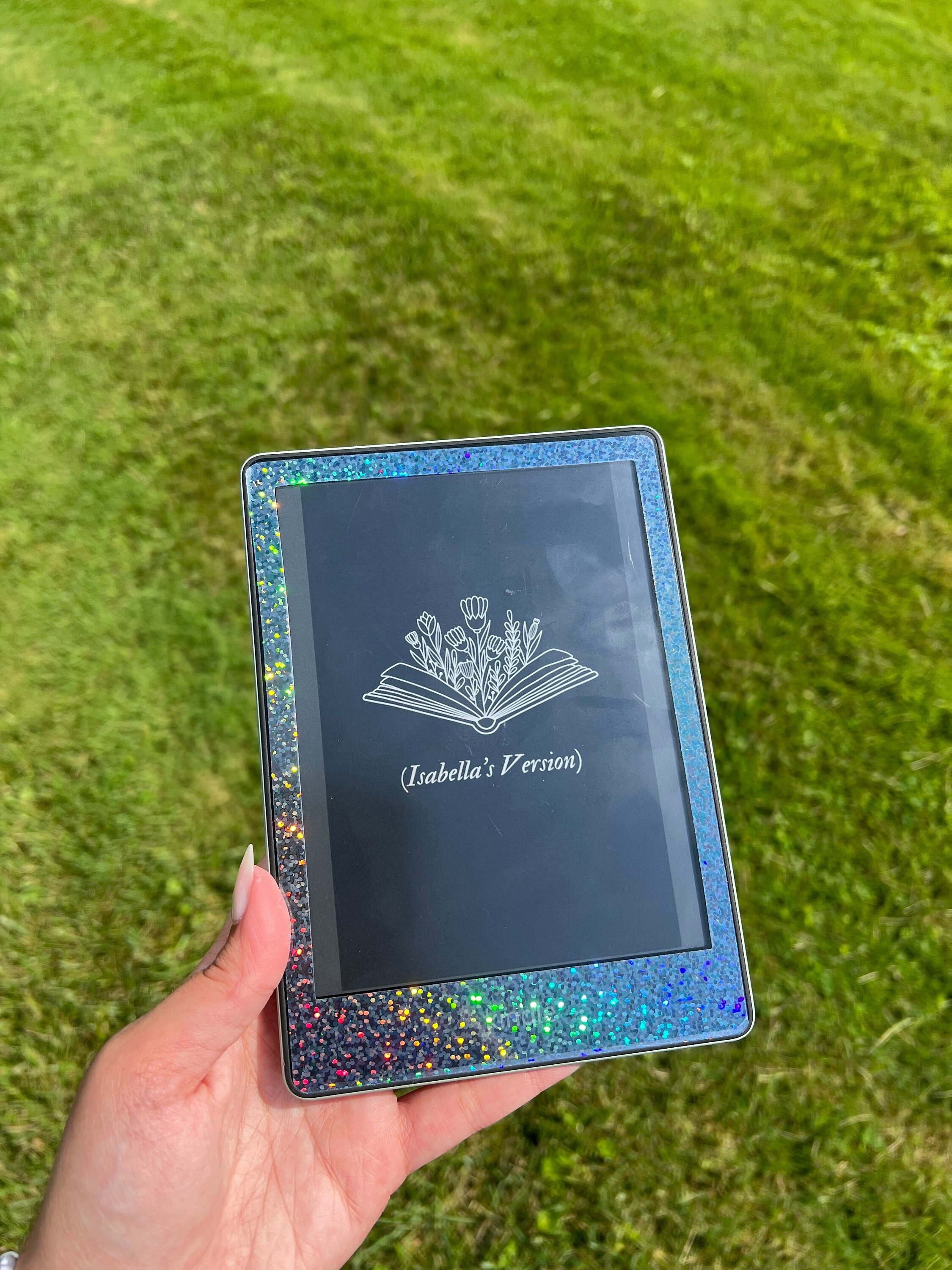 Holographic Sparkle E-Reader Skin, Removable Kindle Paperwhite, adhesive skin holographic kindle decal, sparkly kindle basic, kindle oasis