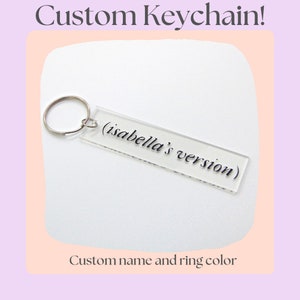 Custom Taylor's version keychain | (name's version) keychain| Rectangle acrylic name keychain| taylor's inspired| Swiftie Christmas gifts