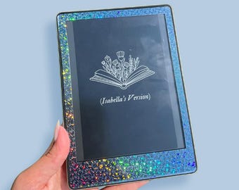 Holographic Sparkle E-Reader Skin, Removable Kindle Paperwhite, adhesive skin holographic kindle decal, sparkly kindle basic, kindle oasis