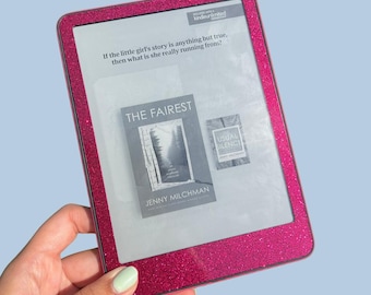Magenta Glitter Kindle Skin- Glittery Kindle Decal, Hot Pink Kindle Decal, Sparkly Pink Kindle skin, Kindle Paperwhite, Reusable Kindle Skin