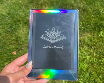 Solid Holographic E-Reader Skin, Removable Kindle Paperwhite 11th edition (6.8&quot;) adhesive skin holographic kindle decal, sparkly kindle deca