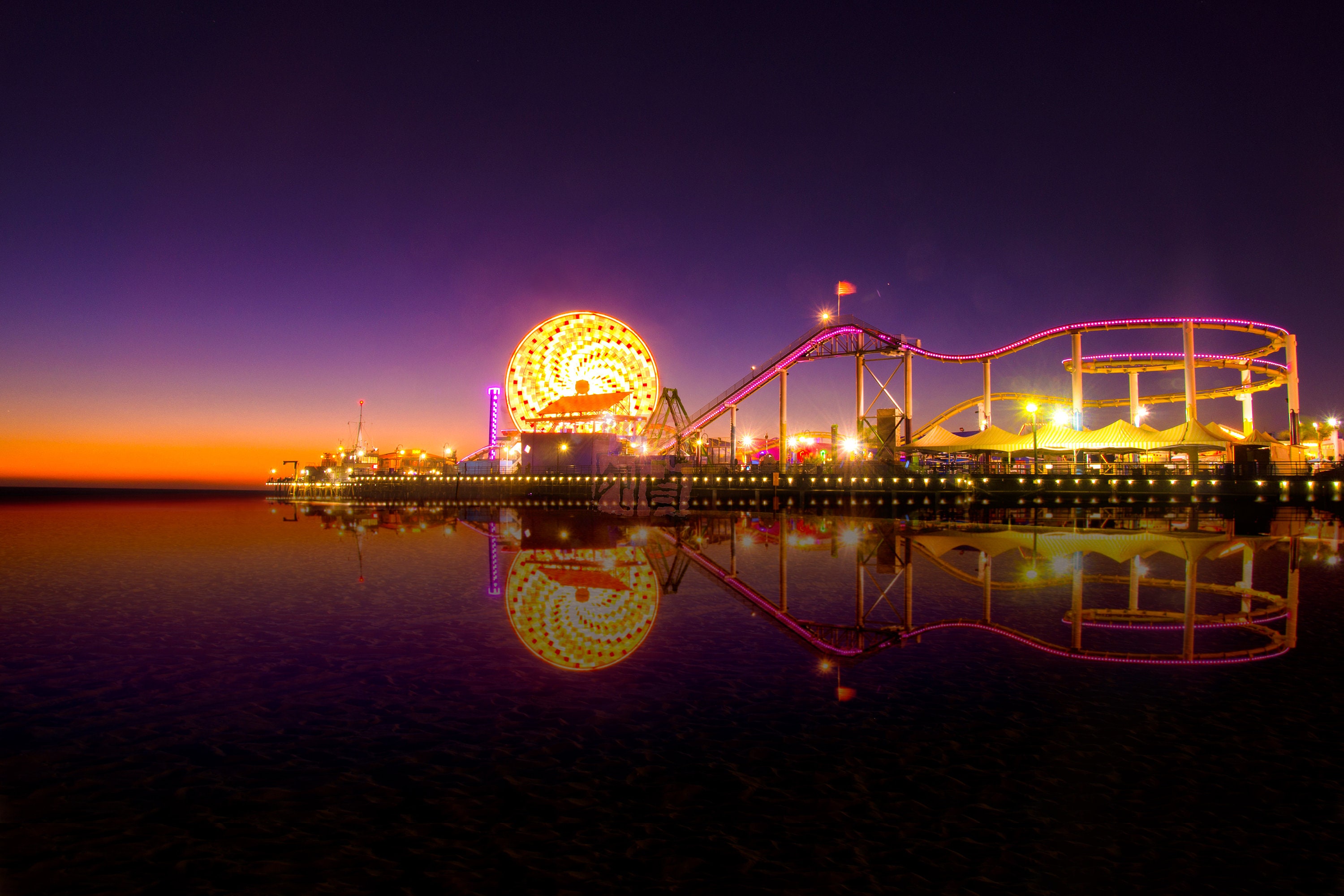 Noria de California Retro Print LA Print Santa M&oacute;nica - Etsy Espa&ntilde;a